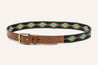 A Verde belt with a green and brown pattern from Zilker Belts.