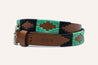 A Verde Kids belt with a green and black pattern by Zilker Belts.