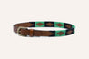 A Verde Kids belt with a green, brown and black pattern by Zilker Belts.