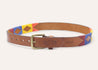 The Kite Fest belt from Zilker Belts has a colorful pattern on it.