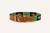 A Verde Dog Collar with a green and black pattern by Zilker Belts.
