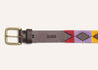 a Waterloo belt with a colorful pattern on it. (Brand Name: Zilker Belts)